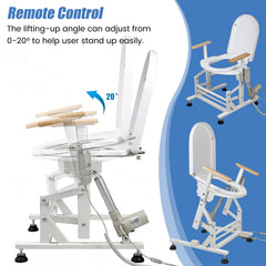 Electric Sit to Stand Lift Toilet Seat with Wooden Arms
