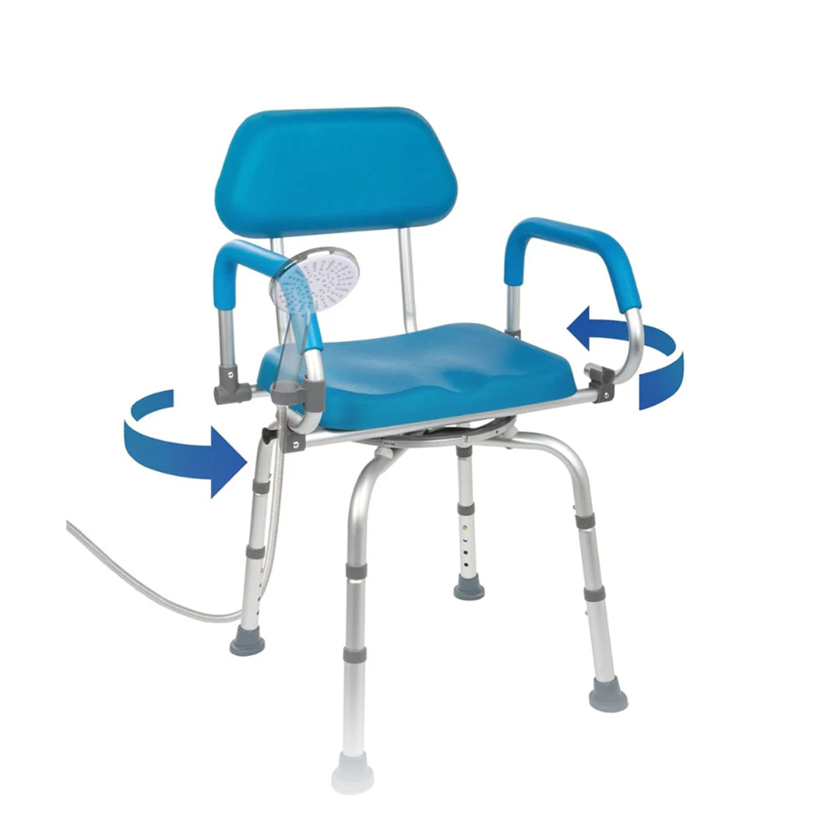 Non-Slip 360° Swivel Shower Chair with Hole And Arms
