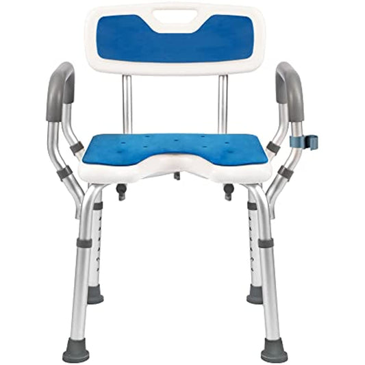 Height Adjustable Shower Chair, Cold-proof Pads, Weight Capacity 330lbs